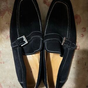 Dubhill london Men's Black Suede loafers hand made in Italy size 10 1/2